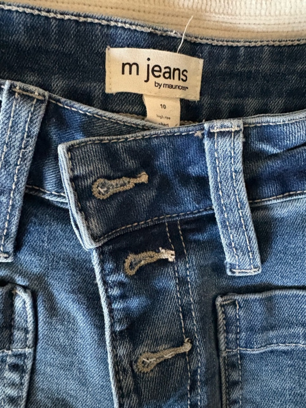 Maurice’s Sailor Denim Mini Shorts with Button Waist size 10 - Picture 6 of 7